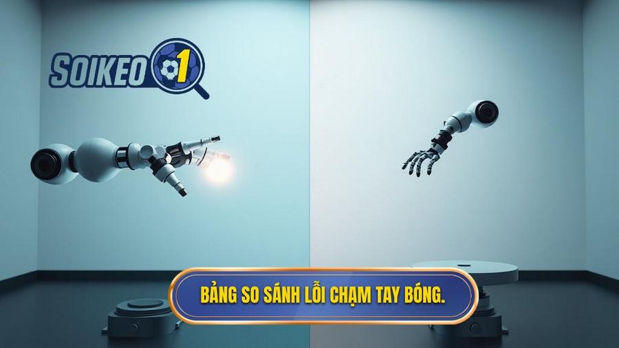 3. Bảng so sánh lỗi chạm tay bóng.
